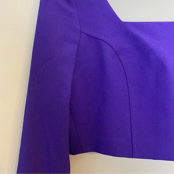 Zara Purple Long Sleeve Crop Top NWT - Picture 4 of 10